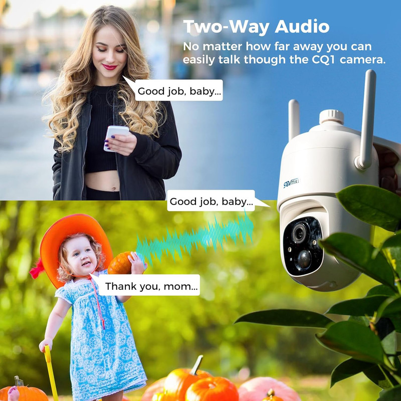 2CQ1 AI 2K Solar Security Camera Wireless Outdoor, Battery Powered,Two Way Audio gallery