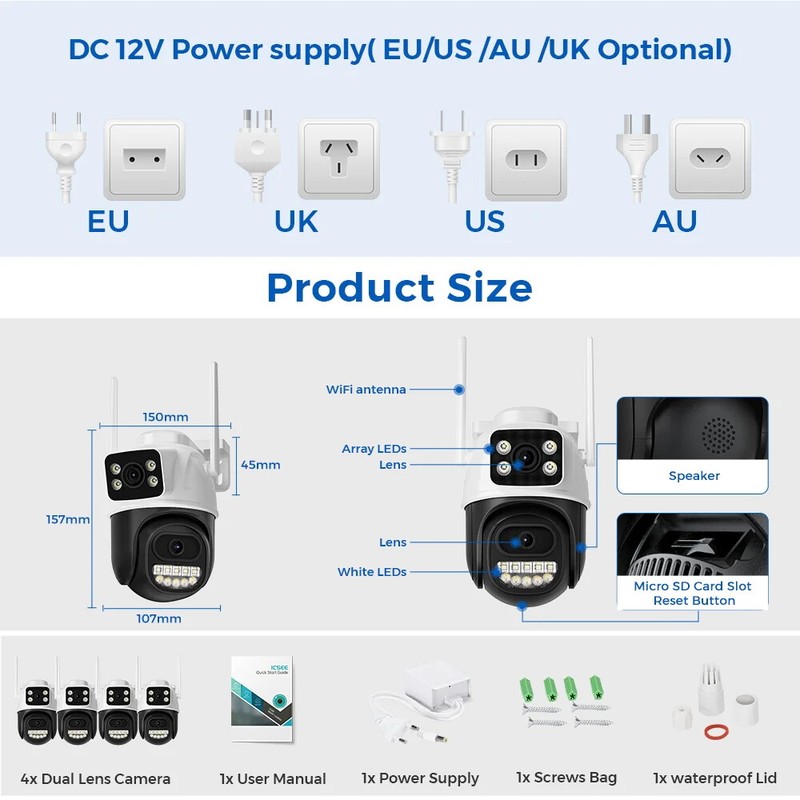 8MP Audio WiFi IP Camera Outdoor 8CH Mini NVR CCTV Security Night Vision Videos gallery