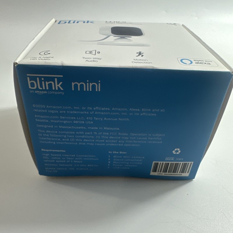 Blink Mini Compact Indoor Plug-In Smart Security Camera 1080p HD NEW gallery