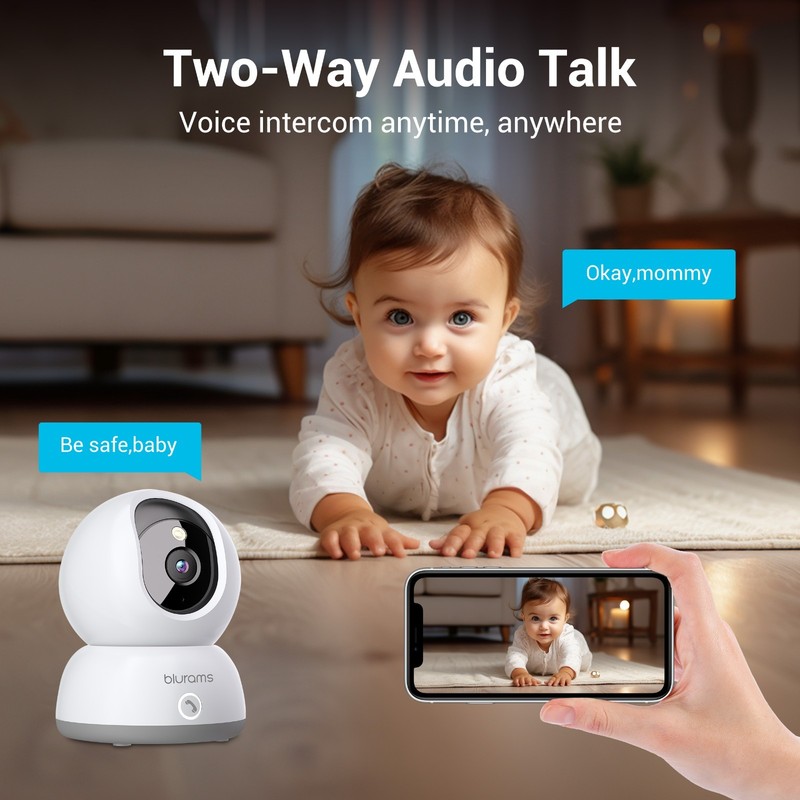 blurams Indoor Security Camera 2K Color Night Vision Pet/Baby Monitor 4PC Refurb gallery