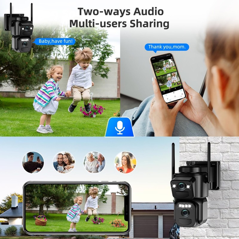 4K Solar Security Cameras Wireless Outdoor, Battery Powered 5GHz/2.4GHz WiFi ... gallery