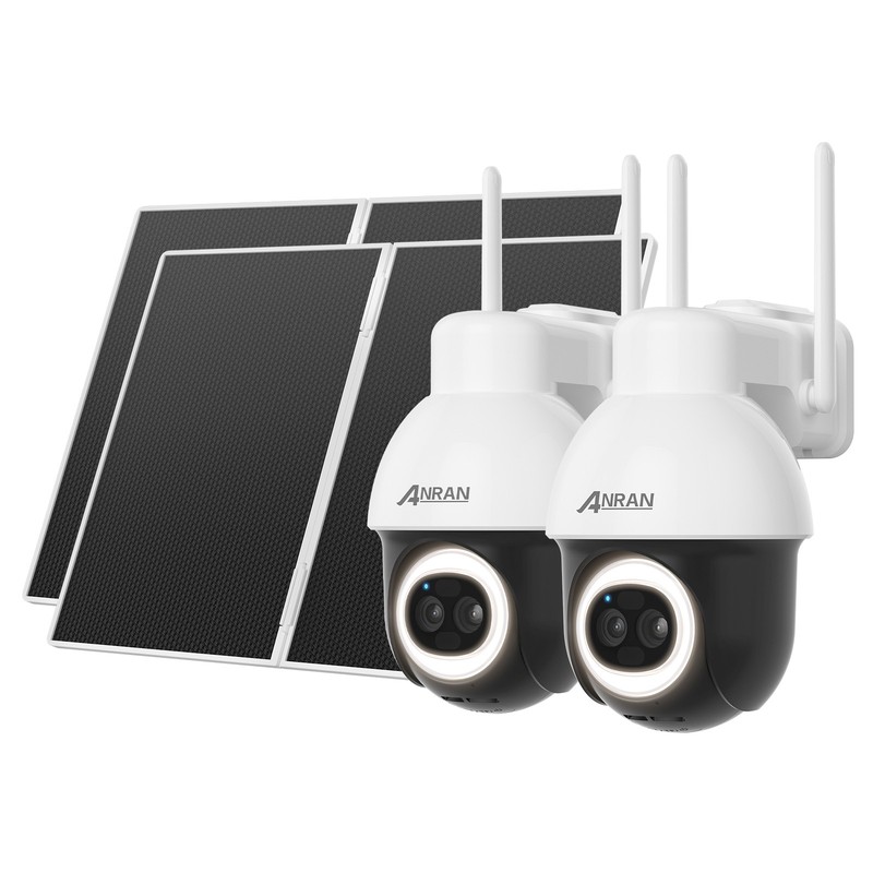 Outdoor Home AOV Security Camera Solar Battery 360° PTZ Wireless 5MP 2 Way Audio
