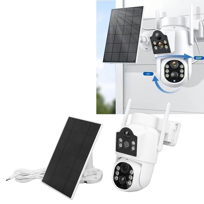Outdoor Solar Security Cameras 2MP Dual Lens HD Remote Network WiFi Camera Surve gallery