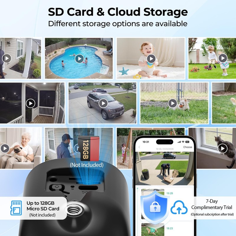 JESIOO Security Cameras Wireless Outdoor 2K Solar Powered WiFi Cameras for Ho... gallery