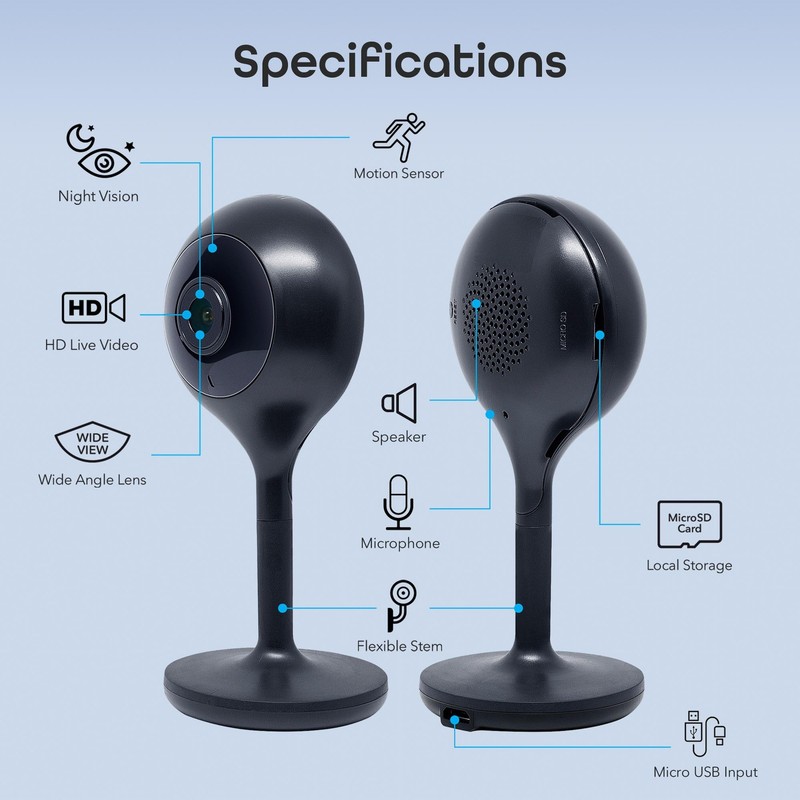 Look 1080p Indoor Security Camera – 2-Pack Full HD WiFi Indoor Camera with 2-... gallery