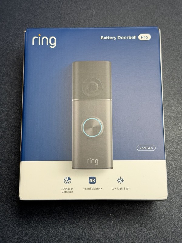 RING Battery Doorbell Pro Newest Model Retinal 4K 10x Zoom Brand New Sealed gallery