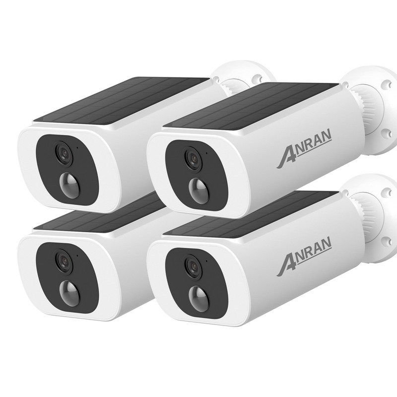 ANRAN 4Pcs 2K Solar Battery WiFi Outdoor 130°View Home Security Cameras Wireless