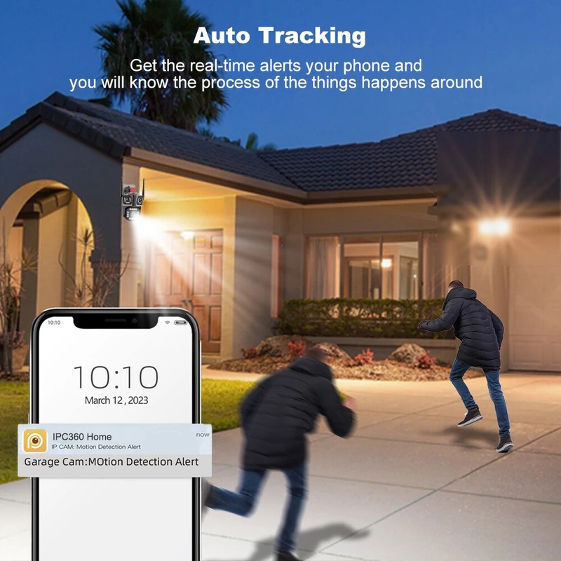 5K 12MP WiFi IP Camera Outdoor PTZ Auto Tracking Waterproof Security CCTV Video gallery