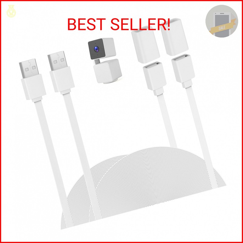 UYODM 2PACK USB Extension Cable Compatible with WYZE Cam V3/V2,Wyze Cam OG, WYZE