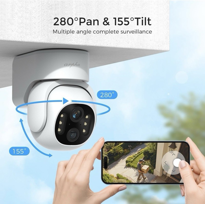 K16 Security Camera Wired Outdoor/Indoor WiFi with Dual 2MP Resolution-Full C... gallery