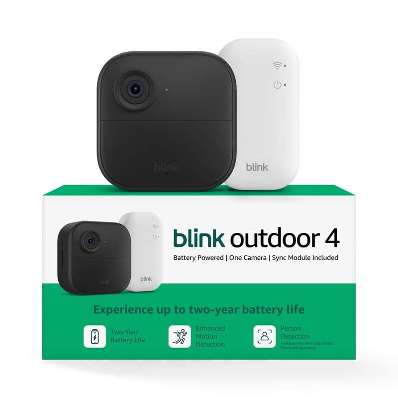 Blink Outdoor 4 Wireless Smart Security Camera Two-Year Battery Life 1080P Hd