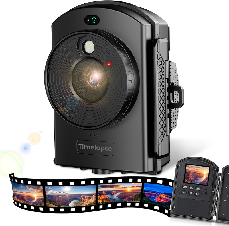 Time Lapse Camera – Timelapse Camera with Infrared Positioning & LED Light, 180
