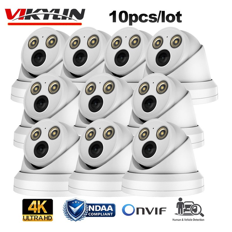 10pcs Vikylin 4K 8MP POE Security IP Camera Full Color LED Mic Outdoor Indoor US