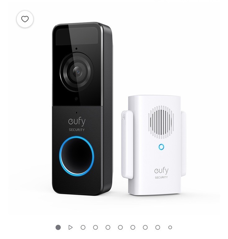 Eufy E8220 Security by Anker Wireless 1080p Video Doorbell – Black (E8220)