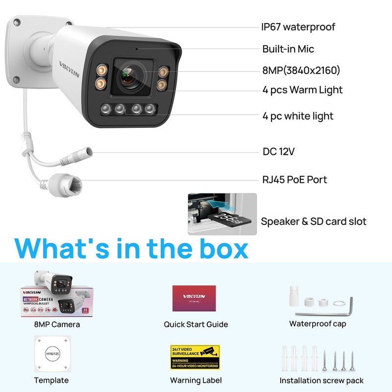 1PC VIKYLIN BR85 Dual light Color 5×optical ZOOM IP 8MP PTZ Camera Onvif Outdoor gallery