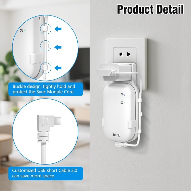 Durable Blink Sync Module Core Holder with Short Cable - Effortless Installation gallery