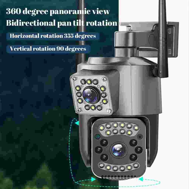 Dual Lens Security Camera Wireless 4MP HD WiFi IP PTZ Home Outdoor CCTV IR Cam gallery