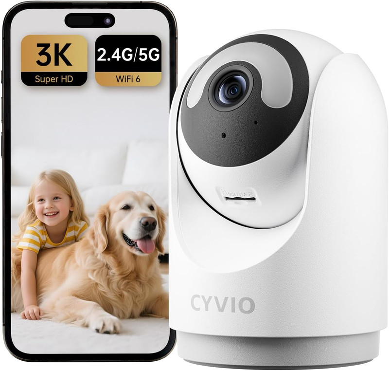 Indoor Security Camera, 5MP Plug-In Wireless Wifi Home Camera with Smart Night L