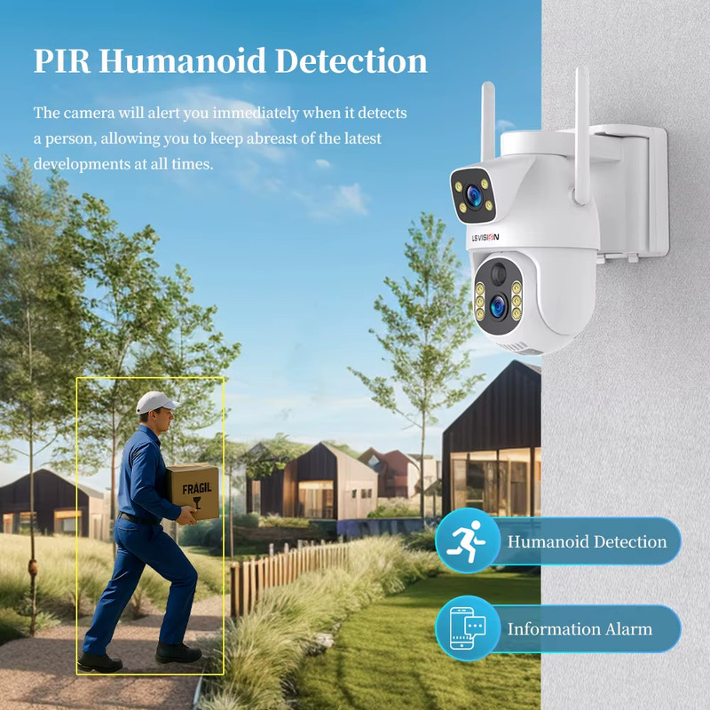 4G LTE Solar Camera Dual Screens Outdoor Surveillance Camera Security Protection gallery