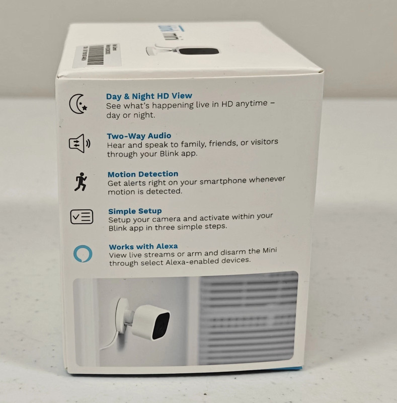 Blink Mini Smart Security Camera 1080p HD Night Vision Alexa White NEW gallery