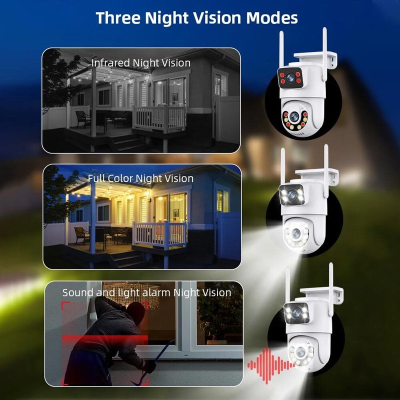 8MP 4K HD IP Wifi Camera Outdoor Dual Lens Auto Tracking Security Surveillance gallery