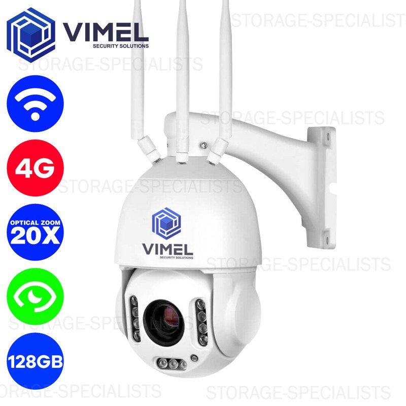 4G SIM Card Security Camera 24/7 Recording PTZ 20X Zoom 2K Human Detection 128GB