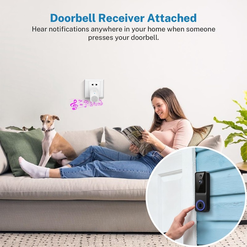 Wireless Video Doorbell Camera,1080P FHD, Motion Detection, Two-Way Audio, Ni... gallery