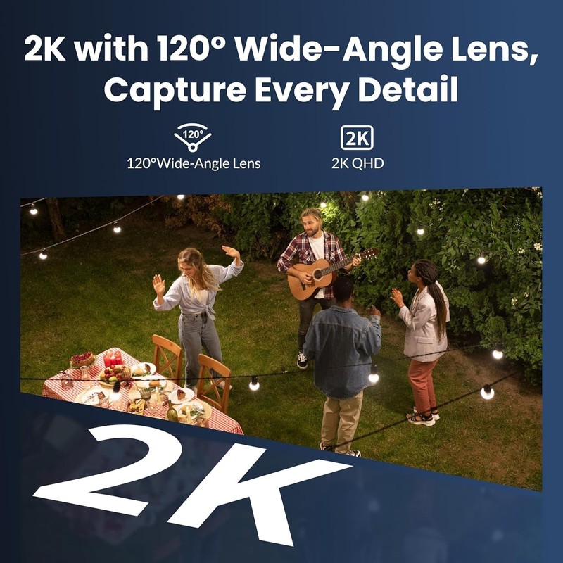 2K Solar Security Camera with Color Night Vision and 2-Way Audio - Waterproof gallery