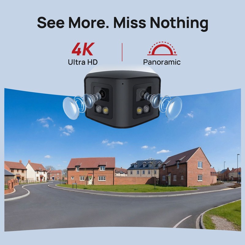 VIKYLIN Color+IR Dual lens 180 View 8MP 4K POE Camera Audio and Microphone Onvif gallery