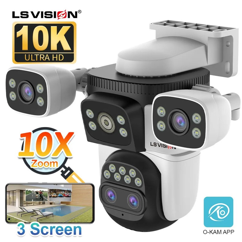Outdoor WiFi Camera PTZ 10K IP Camera Video Surveillance 10X Zoom AI gallery