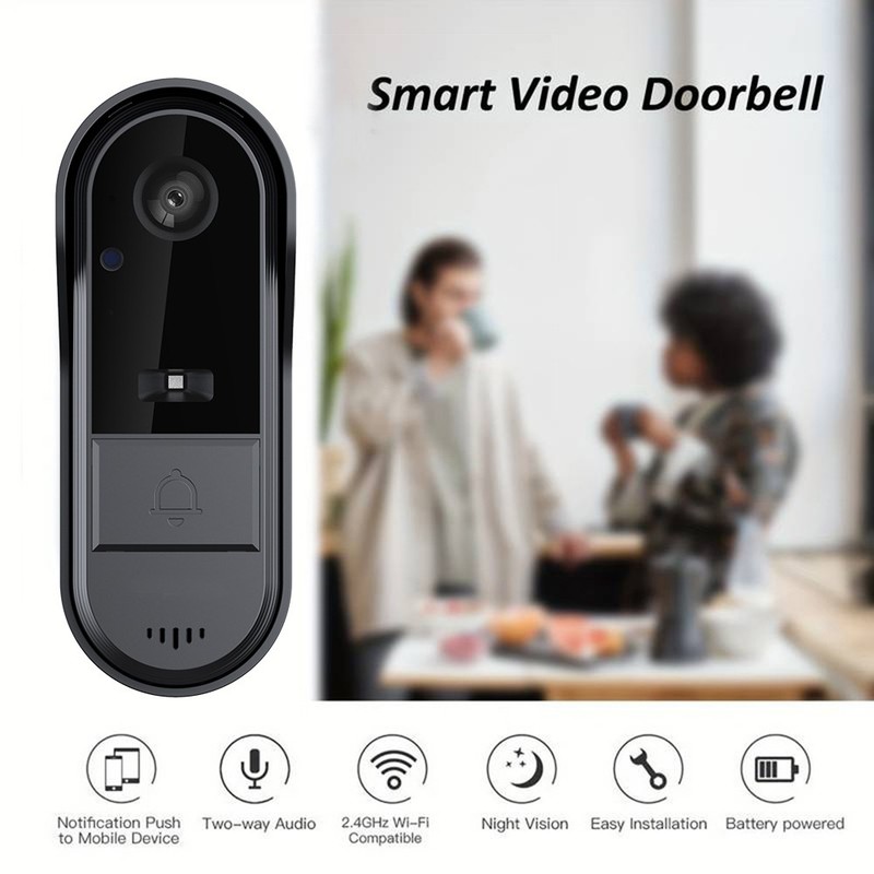 Wireless Video Doorbell Camera 2Way Audio Night Vision Tuya App 24G WiFi V1 gallery