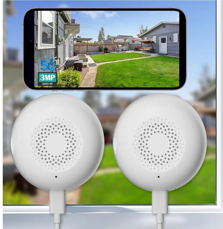 3MP Window Cameras for Home Security-2 Pack, 5GHz & 2.4GHz WiFi Dome...