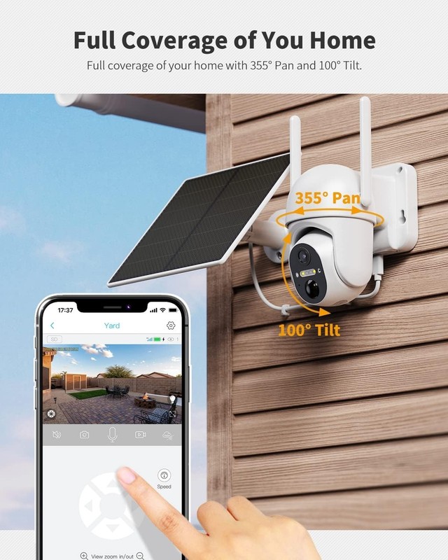 Wireless 4G LTE Surveillance Camera - 2K Resolution, Waterproof with SIM gallery