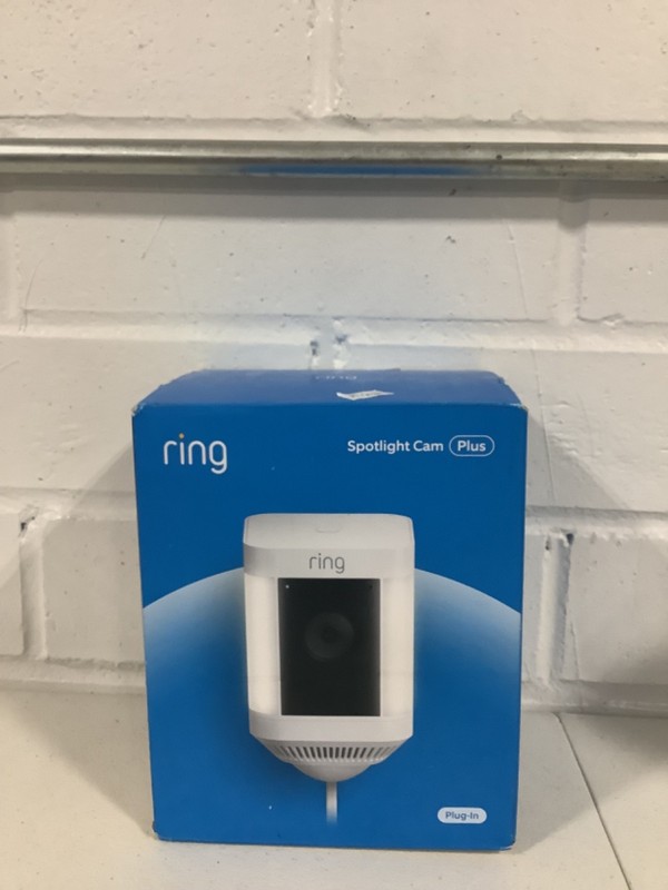 Ring Spotlight Cam Plus Plug-In White Outdoor/Indoor Camera New