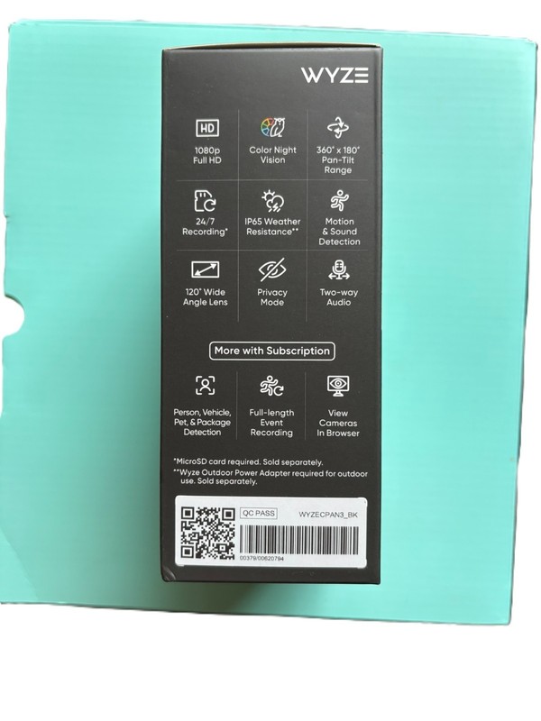 Wyze Cam Pan v3 Indoor/Outdoor IP65 1080P 360° Pan/Tilt/Zoom Wi-Fi Smart Home gallery
