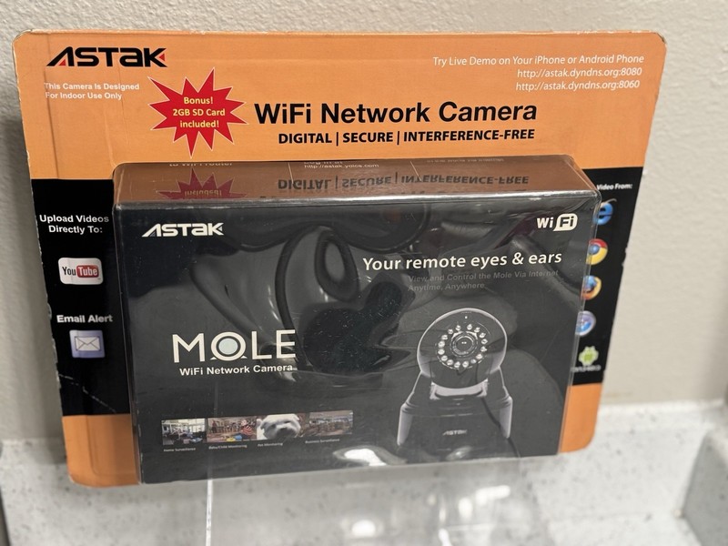 Astak CM-Mole Wifi Wireless Network Surveillance Camera Night Vision Motion New