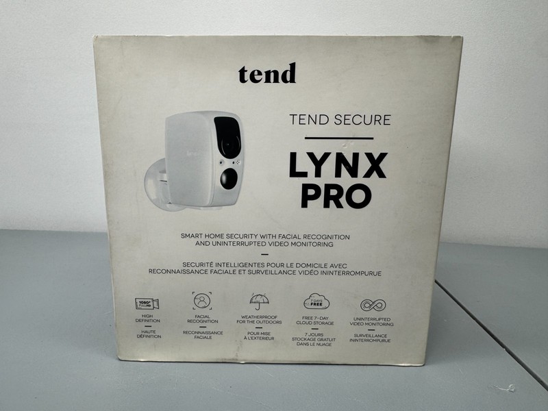 Tend Secure Lynx Pro Security Camera With Facial Recognition - Brand New