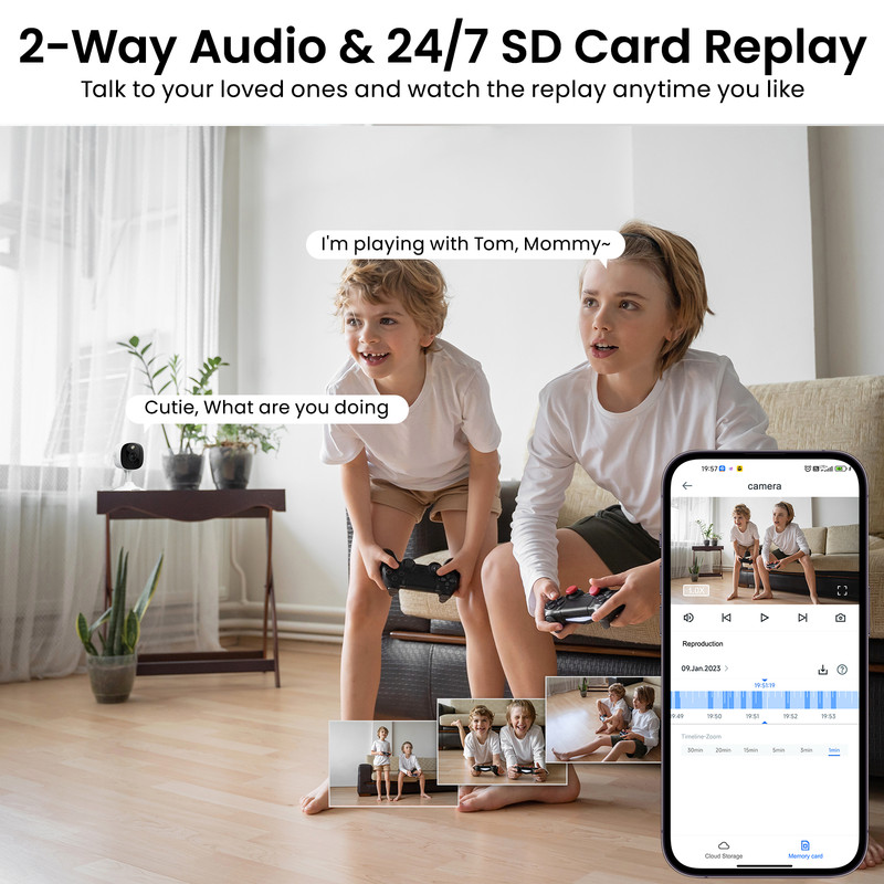 2 Pack AOQEE 3MP Out/Indoor WiFi Security Camera Smart Home Color Night Vision gallery