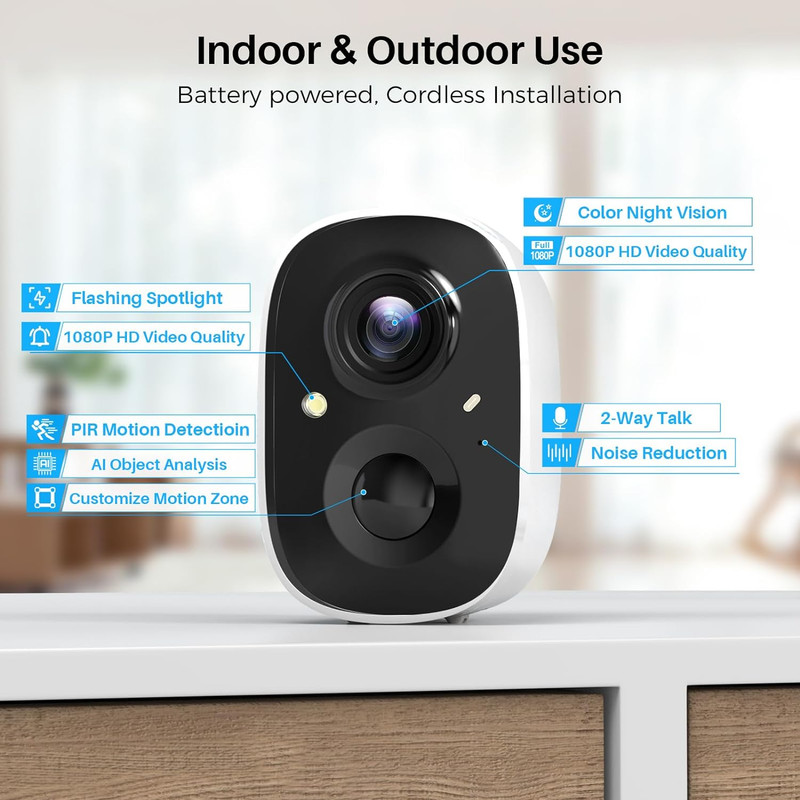 Solar Battery Powered Outdoor Cameras for Home Security with AI Motion Detection gallery