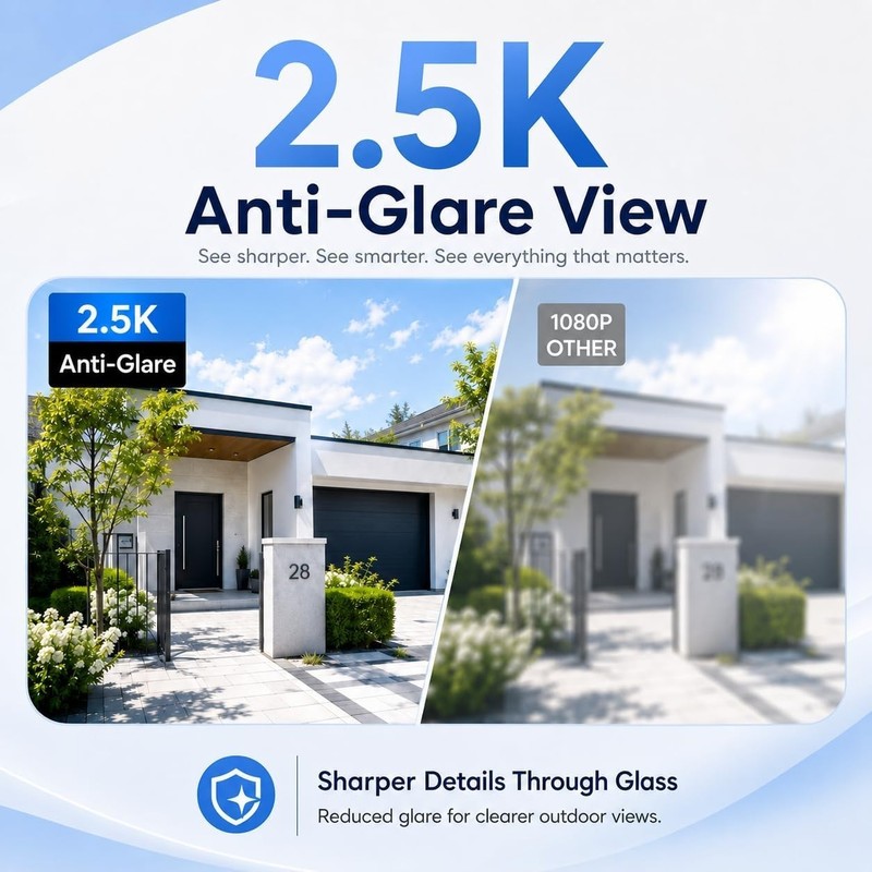 2.5K Window Camera Wireless,No-Drill Install,2.4GHz & 5GHz WiFi Indoor Camera gallery