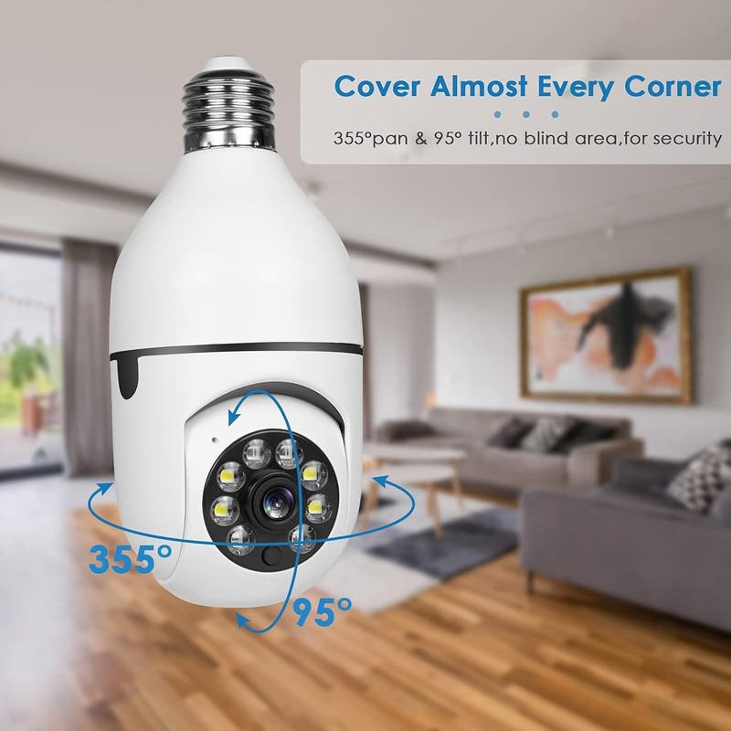 Light Bulb Security Camera Outdoor 2packs HD Wireless 5GHz/2.4GHz WiFi Home ... gallery