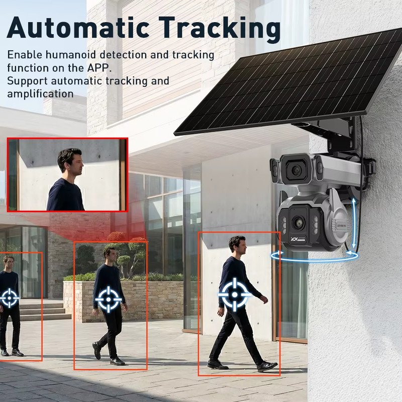 10MP 12X Optical Zoom AOV 4G Solar Camera 7/24 Video Recording Dual Screens Outd gallery