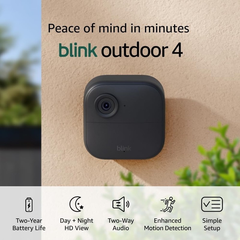 Blink Outdoor 4 – Wireless smart security camera, two-year battery life, 1080p