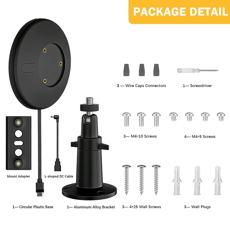 Hardwired Power Kit for Outdoor/Indoor Security Cameras, IP67 Waterproof, Black gallery