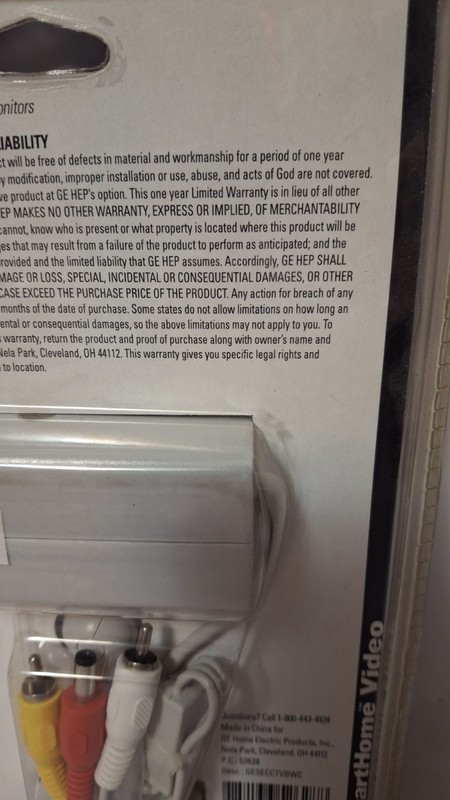 GE SmartHome Wired Security Camera - B&W Add-On - New (GESECTVBWC) gallery