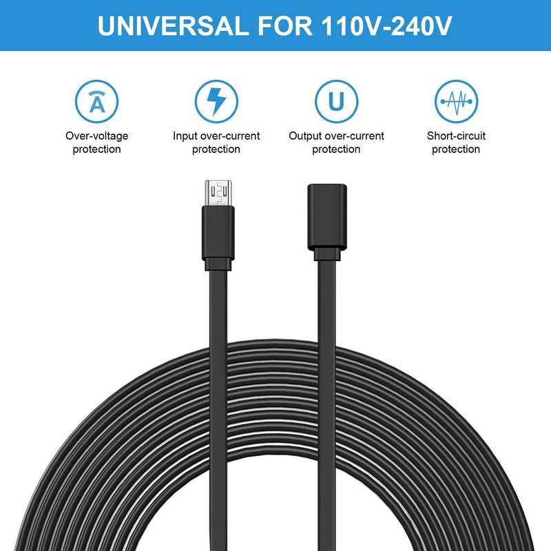 2 Pcs 10 Ft Micro USB Extension Cable, Male to Female, Security Camera gallery