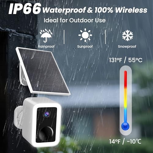 Security Camera Wireless Outdoor with Solar Panel, 1 Pack w/Solar Panel White gallery