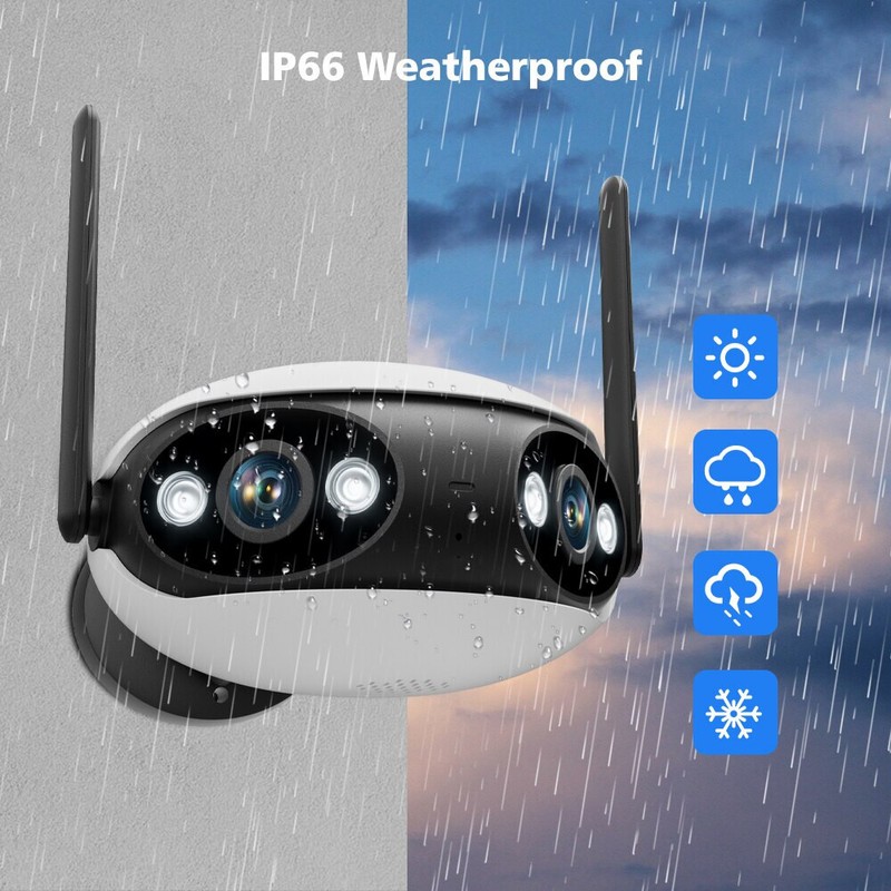 4MP PoE IP Security Camera Two-Way Audio Dual Lens 180° View Color Night CCTV gallery