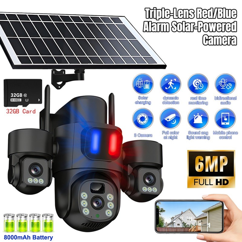 NEW Solar-Powered Security Camera with PIR Tracking Wireless WiFi & Night Vision