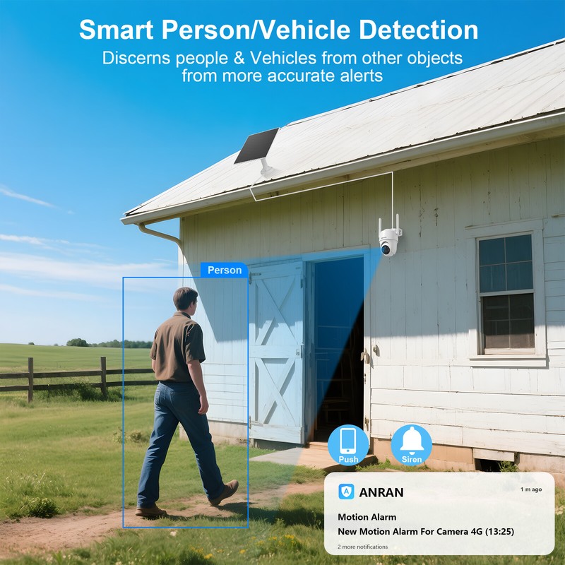 4G LTE Cellular Solar Security Camera Wireless Outdoor 2K No WiFi PTZ 360° View gallery